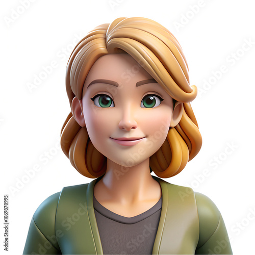 girl with blonde hair on white