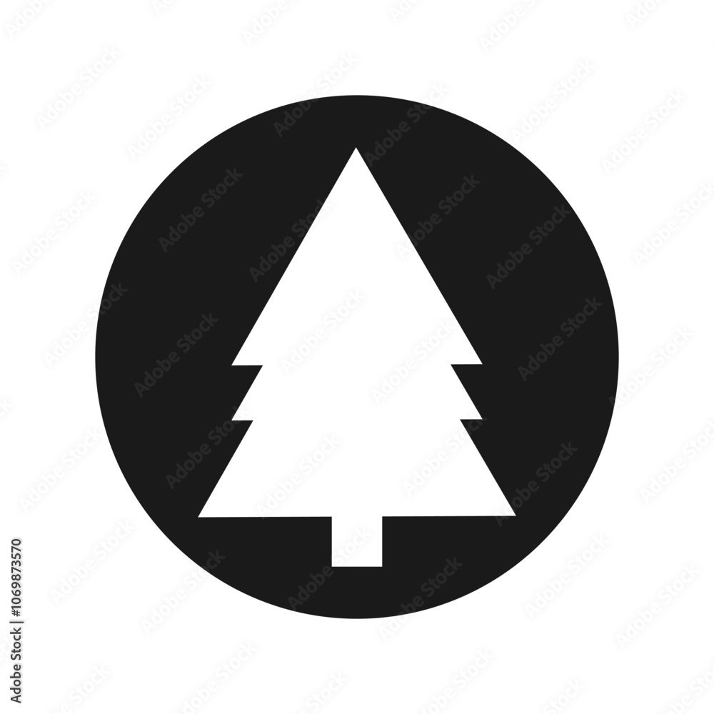 Christmas tree icon, isolated Xmas fir symbol, graphic design template, vector illustration Christmas tree icon, isolated Xmas fir symbol, graphic design template, vector illustration