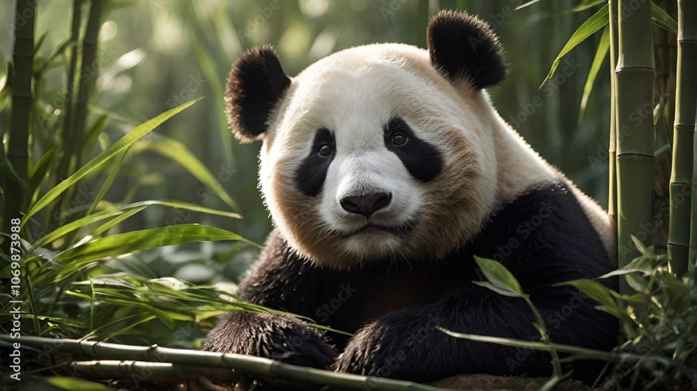 Panda in a Bamboo Forest Panda in a Bamboo Forest