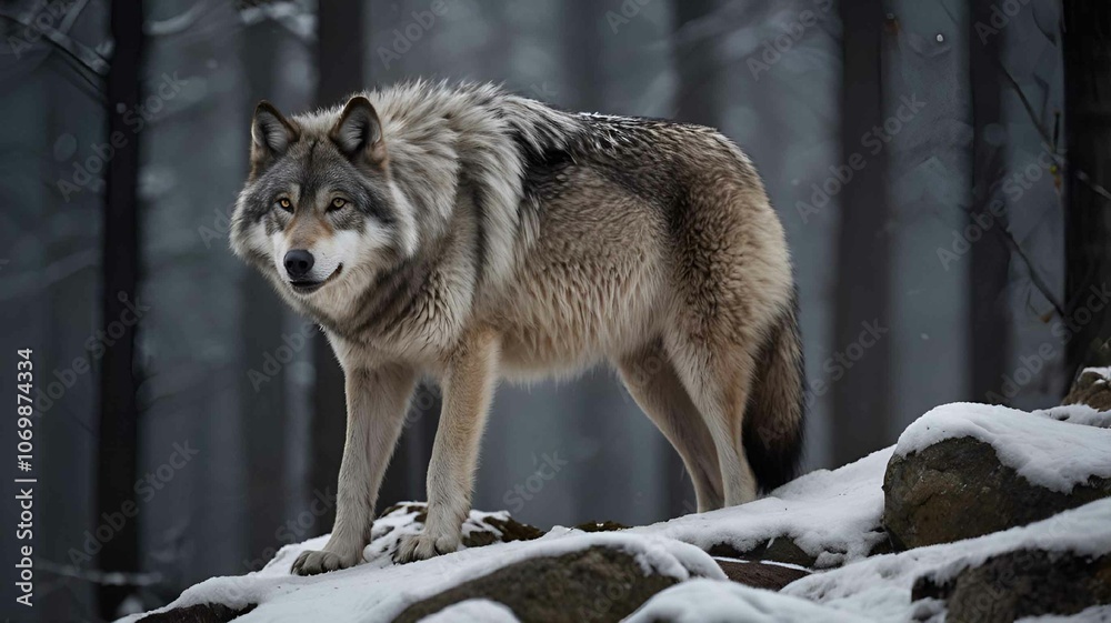 Fototapeta premium Majestic Wolf in the Wilderness