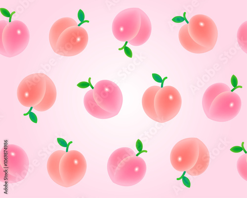 soft and cute pattern of peaches