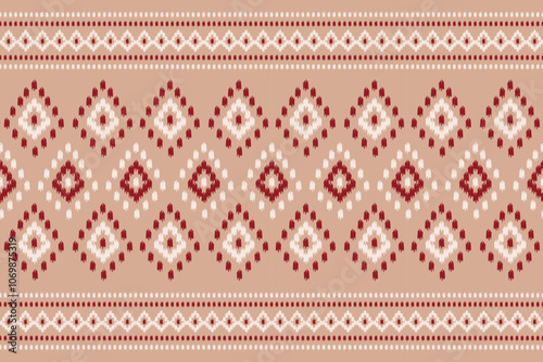 Rug ikat pattern Aztec style. Ethnic oriental seamless pattern in tribal. folk embroidery, American, Mexican for fabric, carpet, textile, clothing, batik, motif.