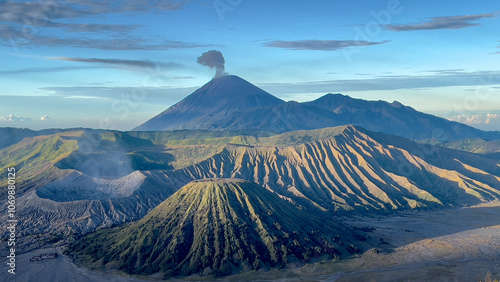 Mount Bromo volcano during sunrise, Indonesia