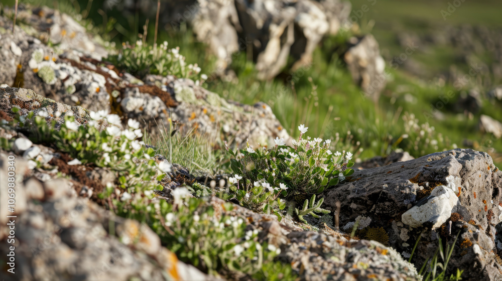 Little flowers grow among the stones
Little flowers grow among the stones