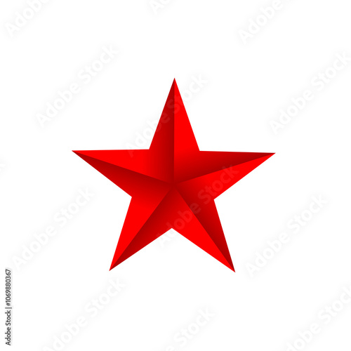 red star isolated on transparent background