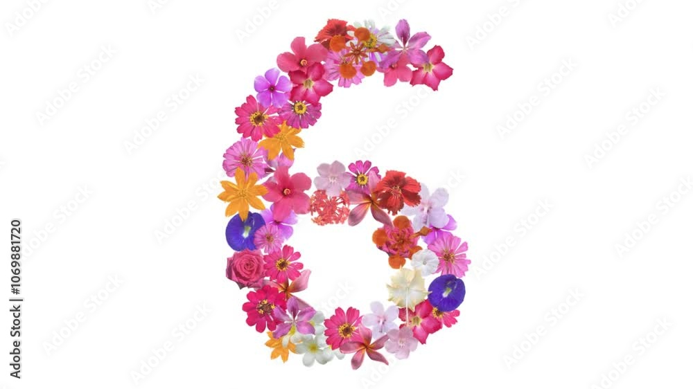6, Video of numbers formed from growing flowers, suitable for birthday, anniversary and commemoration templates. 6, Video of numbers formed from growing flowers, suitable for birthday, anniversary and commemoration templates.