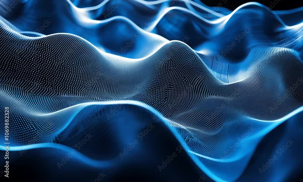 Abstract Blue Wavy Digital Pattern Abstract Blue Wavy Digital Pattern