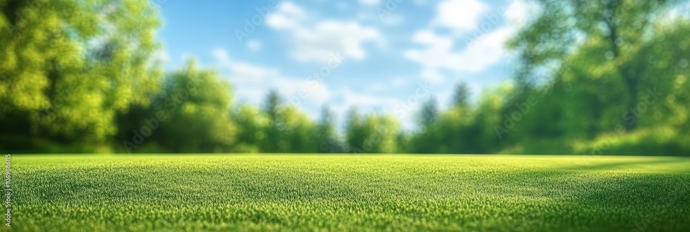 Fototapeta premium Beautiful Blurred Background of Lush Green Landscape