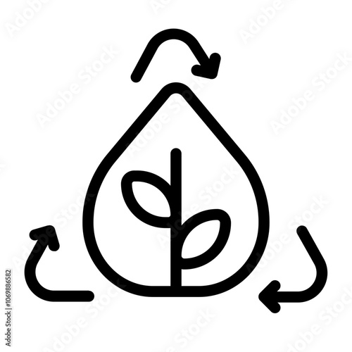 Recycling Palm Line Icon