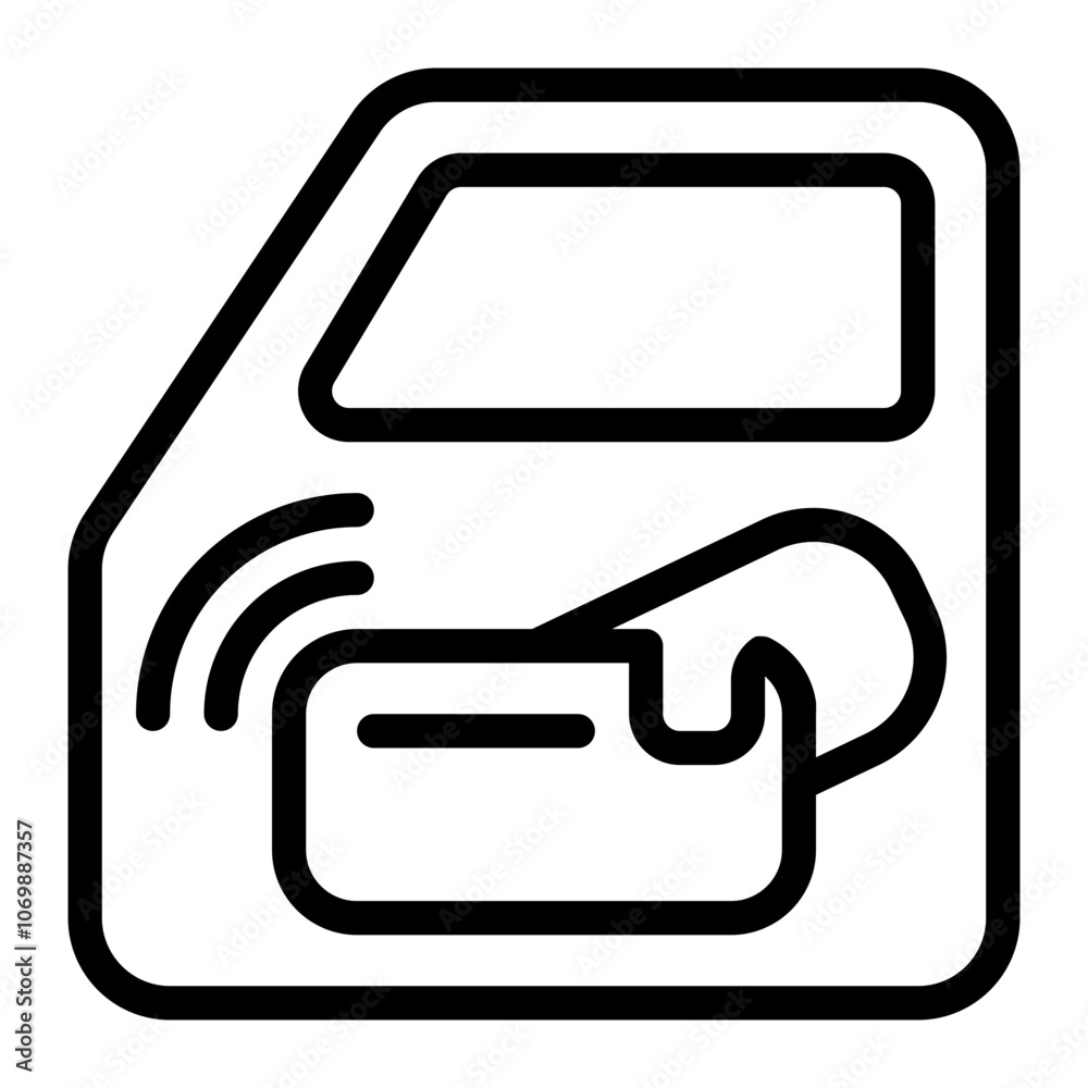 Smart Key with NFC Line Icon Smart Key with NFC Line Icon