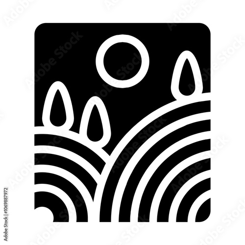 Tuscan Landscape Solid Icon