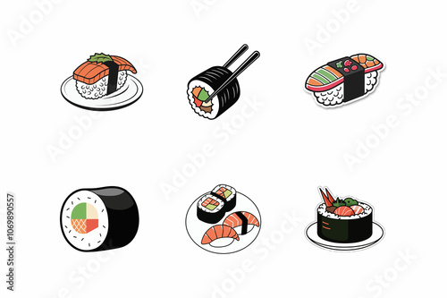 Japanese food with sushi set photo