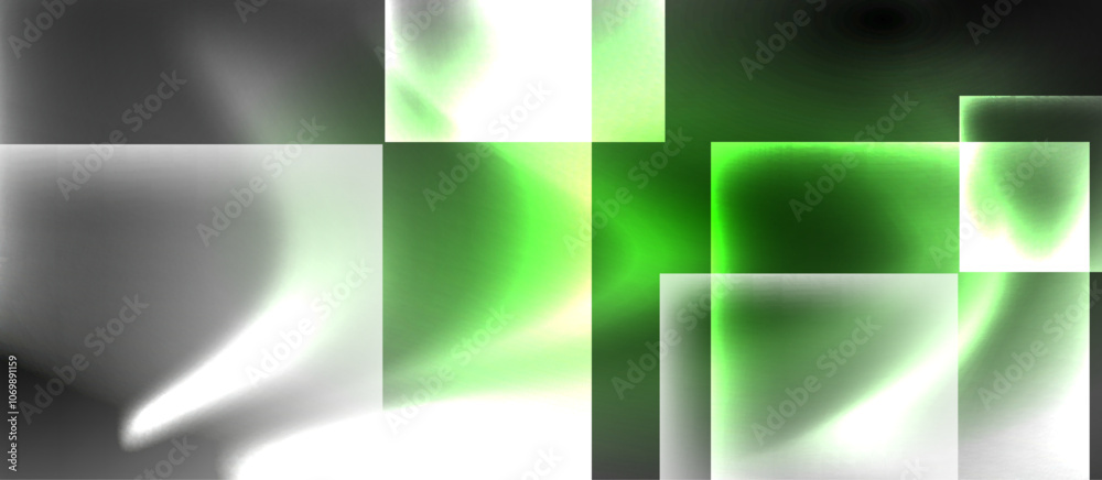 Obraz premium Dark neon colors with glass square shapes