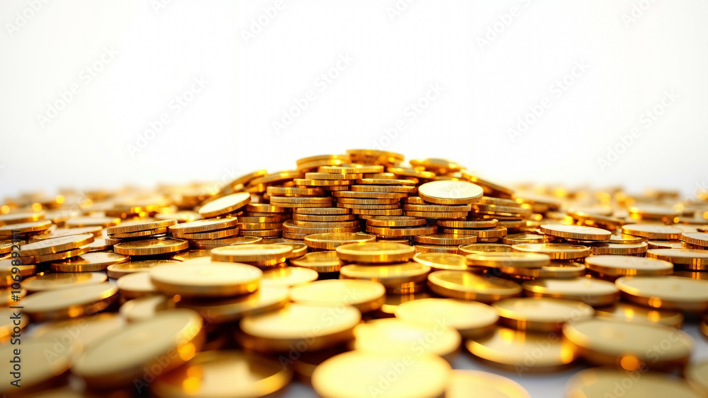 Golden Coin Mountain: Wealth and Abundance Concept for Financial Success Advertising or Luxury Brand Marketing Golden Coin Mountain: Wealth and Abundance Concept for Financial Success Advertising or Luxury Brand Marketing