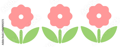 ピンクのかわいい並んだ花