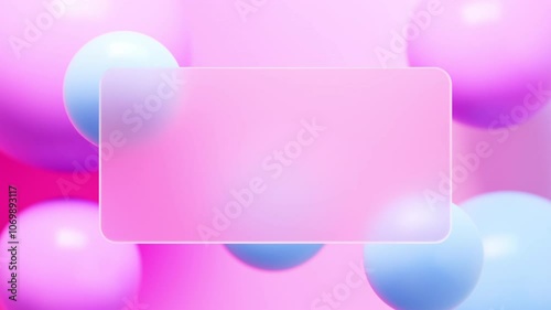 Frosted Glass Background Animation in a Business Style,3D rendering