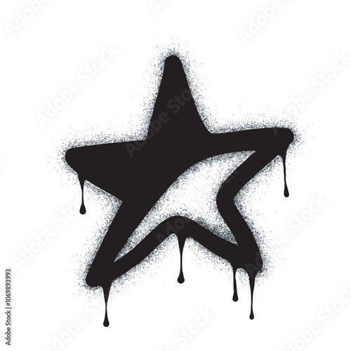 Spray Painted Graffiti star icon isolated on white background. vector illustration.