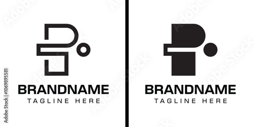 Letters IP or PI Monogram Logo Set, suitable for any business with IP or PI initials
