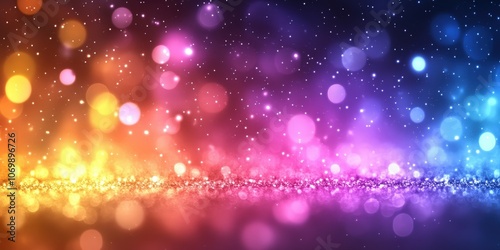 Colorful Bokeh Background with Glitter Effect