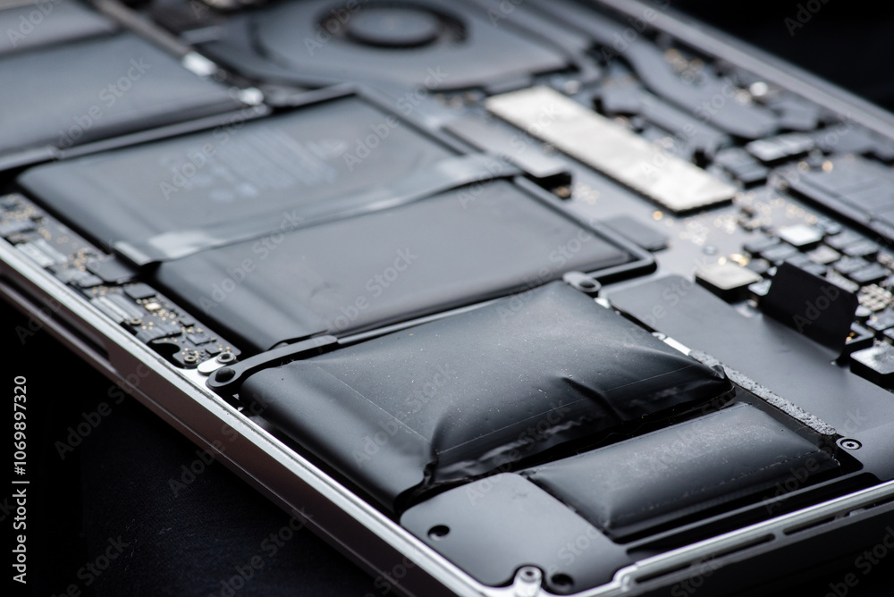close up of Technician repairing electronic circuit board, repairing deteriorated battery, upgrade and technology. close up of Technician repairing electronic circuit board, repairing deteriorated battery, upgrade and technology.