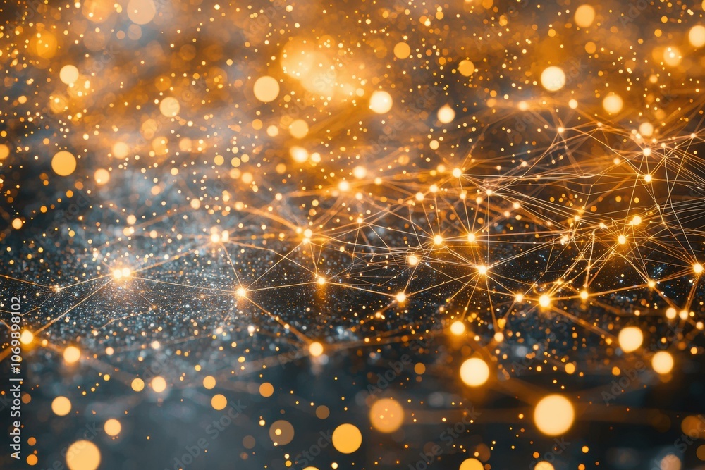 Abstract background with a network of glowing lines and dots. AI. Abstract background with a network of glowing lines and dots. AI.