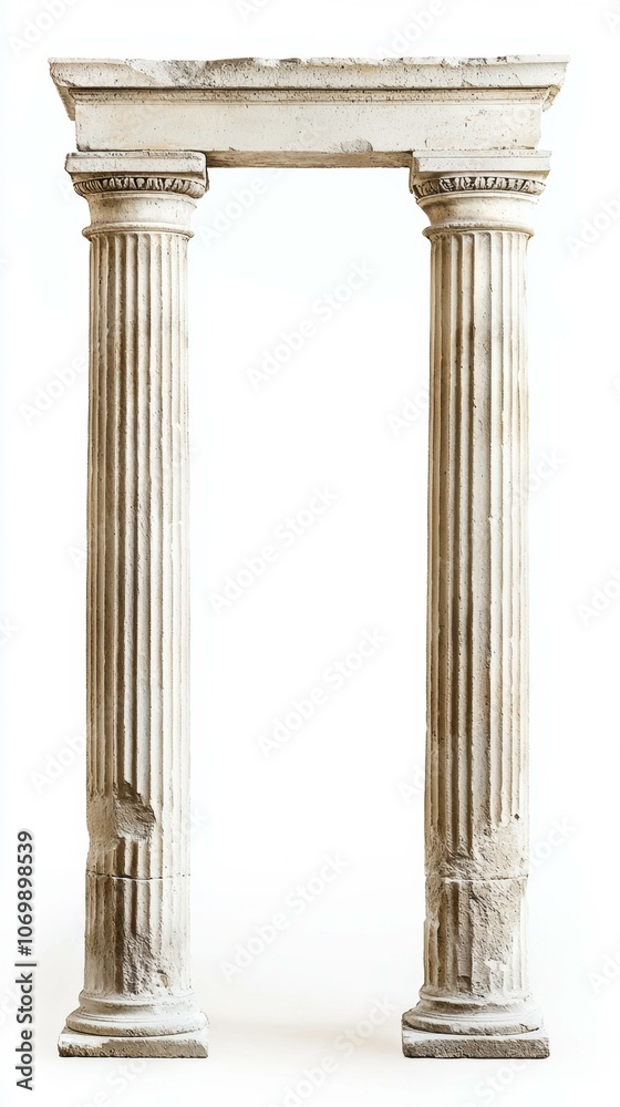 Obraz premium Two weathered stone pillars. AI.