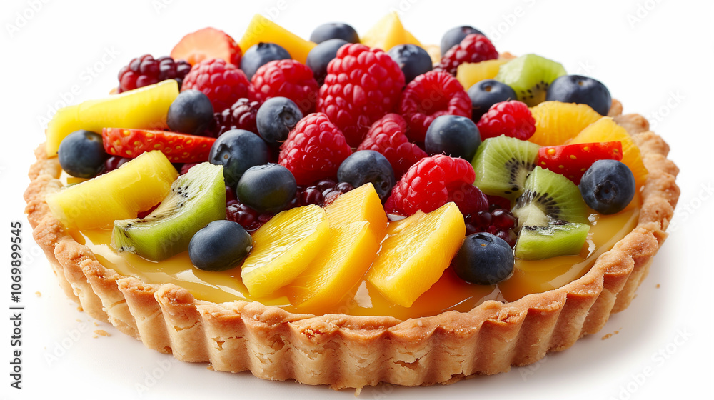 Fruit Tart with Assorted Fresh Berries, Kiwi, and Peaches Fruit Tart with Assorted Fresh Berries, Kiwi, and Peaches