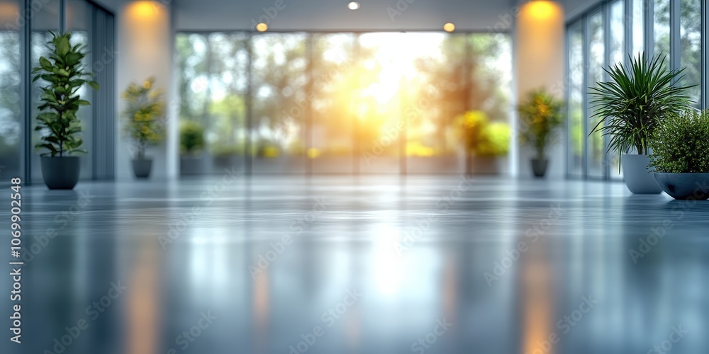Fototapeta premium Modern Office with Blurred Background and Natural Light