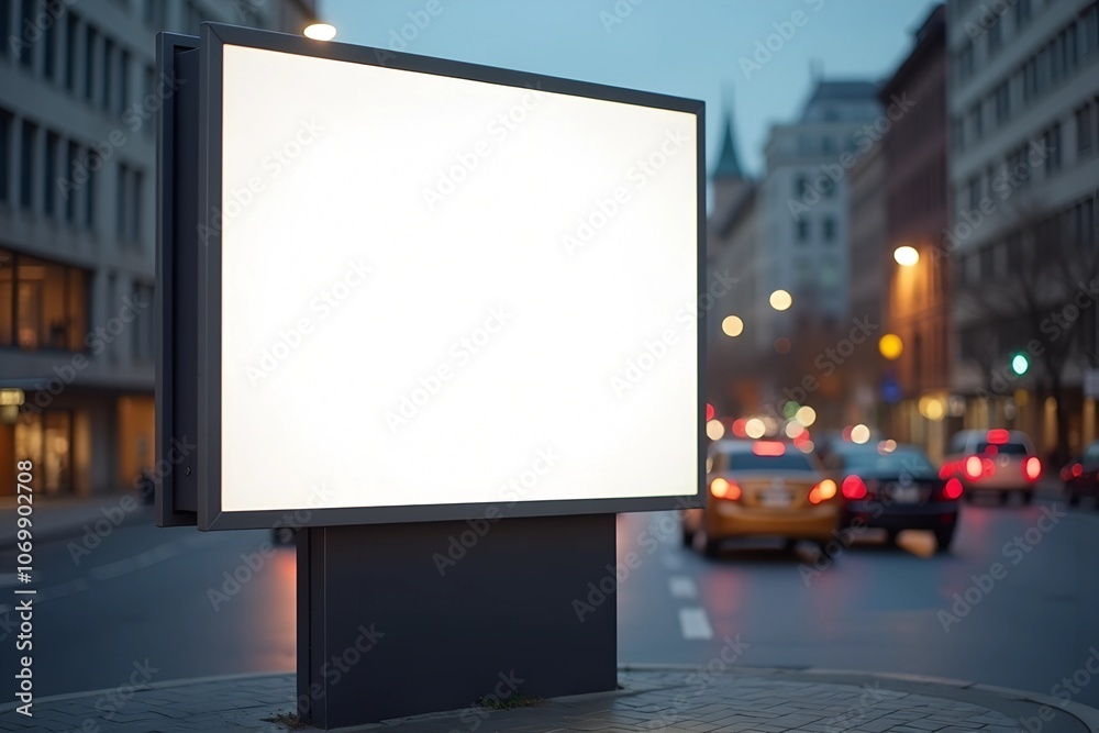 Billboard Mockup on Bustling City Street Billboard Mockup on Bustling City Street