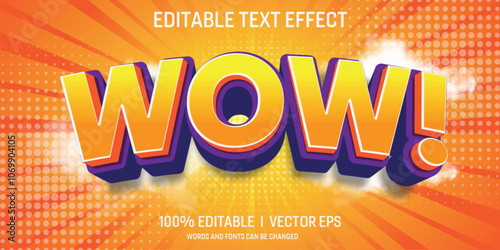 editable wow vector text effect modern style design