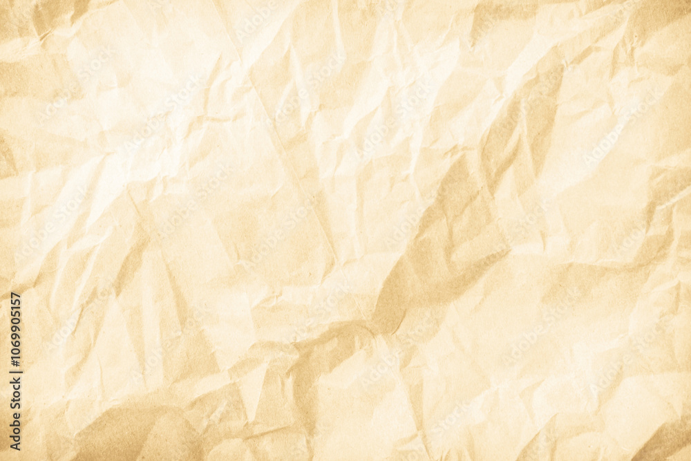 Crumpled brown paper texture background for design with copy space for text or image.