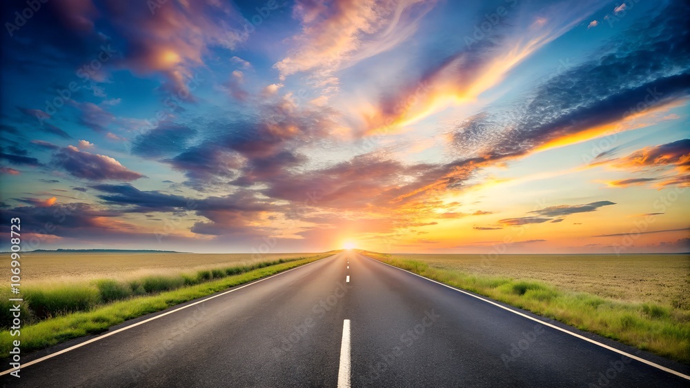 Fototapeta premium Highway towards the horizon