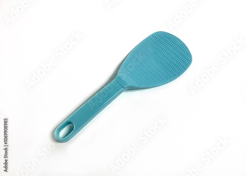 blue rice spoon with isolated background