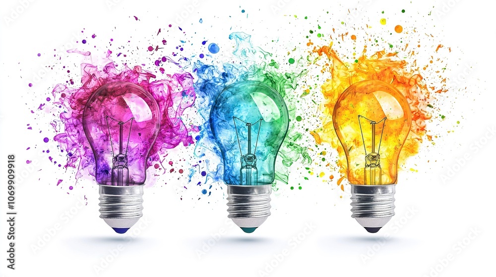 Creative Ideas Depicted Through Colorful Light Bulbs Creative Ideas Depicted Through Colorful Light Bulbs