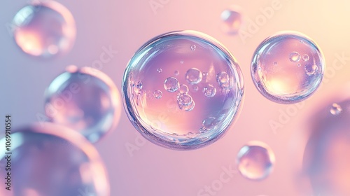 Wallpaper Mural Floating bubbles on soft pink backdrop. Torontodigital.ca