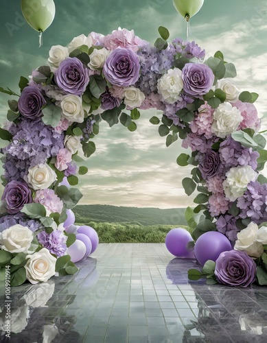 purple rose archway