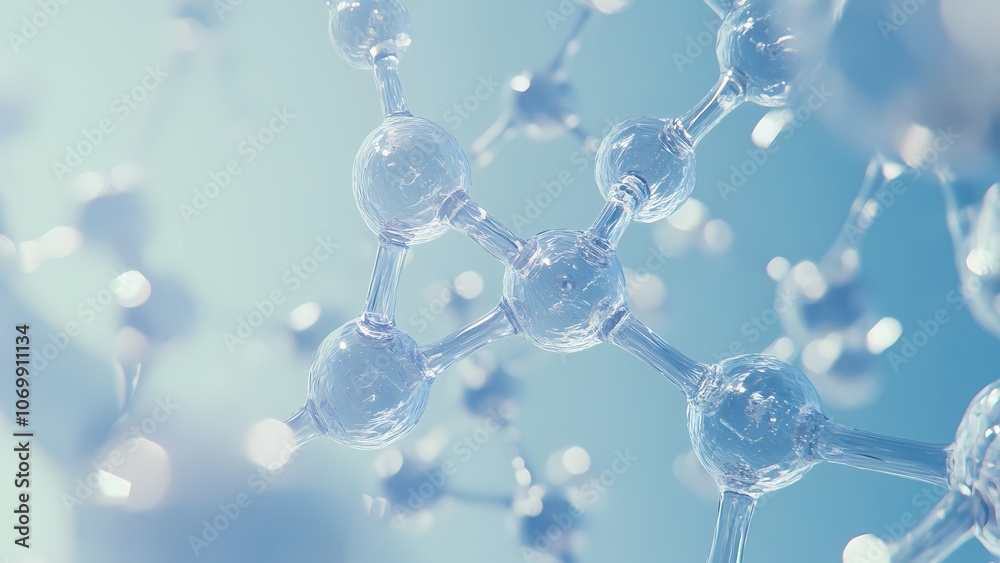 Abstract water molecule connection structure Abstract water molecule connection structure