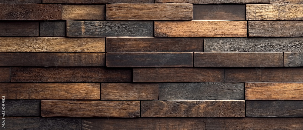 Rustic Wooden Wall, Interlocking Texture, Natural Design. Rustic Wooden Wall, Interlocking Texture, Natural Design.
