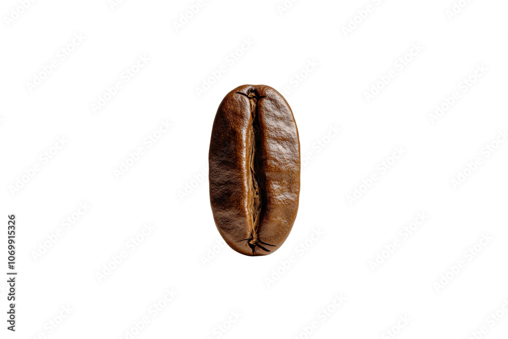 close up of single coffee bean, showcasing its rich brown color and texture, perfect for coffee lovers and culinary enthusiasts close up of single coffee bean, showcasing its rich brown color and texture, perfect for coffee lovers and culinary enthusiasts