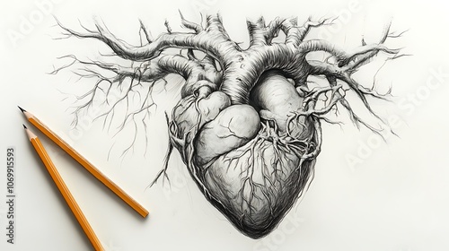 Artists create stunning heart illustrations with roots