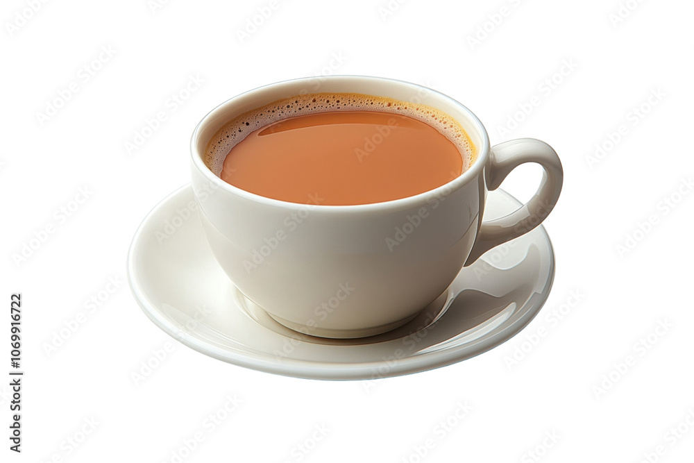 steaming cup of tea on white saucer, perfect for relaxation and enjoyment steaming cup of tea on white saucer, perfect for relaxation and enjoyment