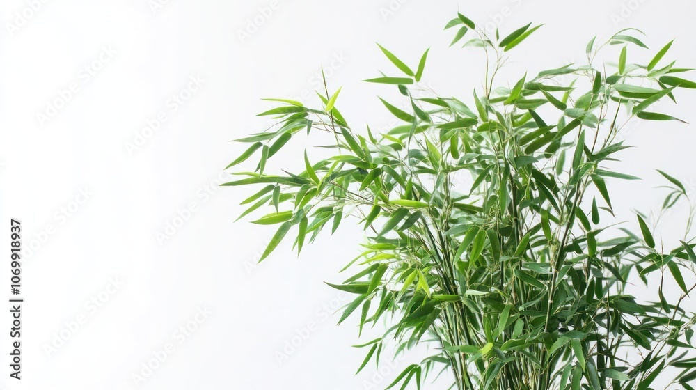 Green Bamboo Plant in Minimalistic Setting Green Bamboo Plant in Minimalistic Setting