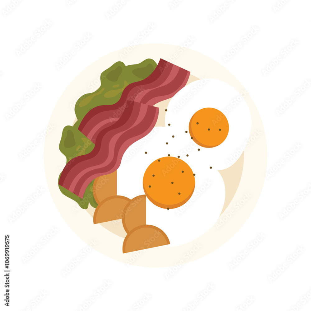 Breakfast Top View Vector - 08 Breakfast Top View Vector - 08