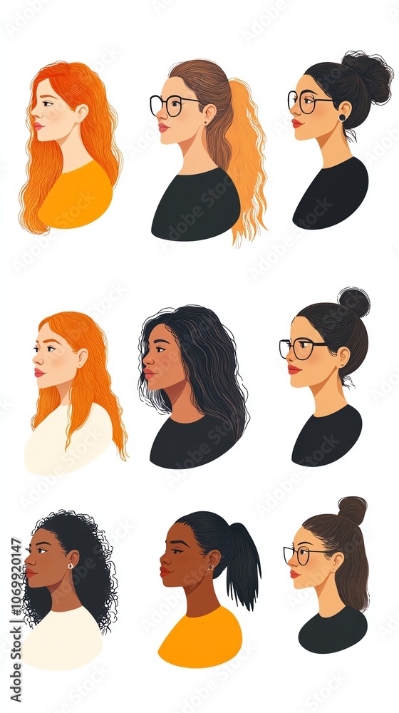set of cartoon people set of cartoon people