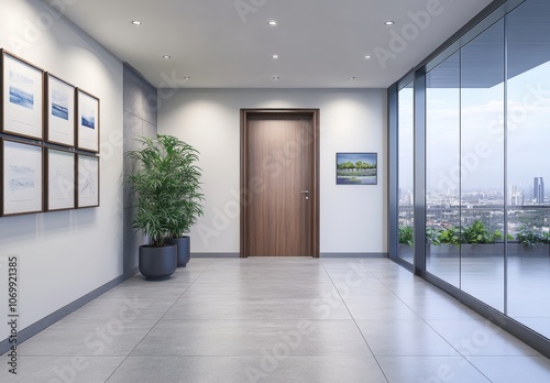 Modern Hallway Interior.