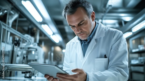 The Scientist Using Digital Tablet