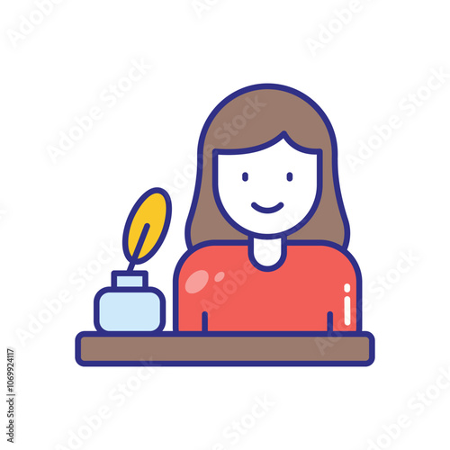 Writer vector icon stock illustration