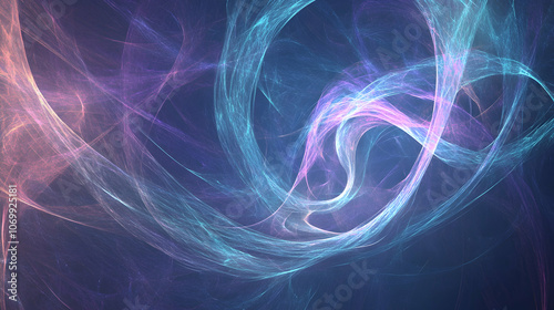 Abstract swirling light in blue and purple.