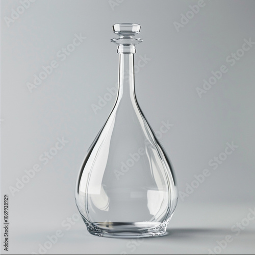 Transparent bottle on isolated background