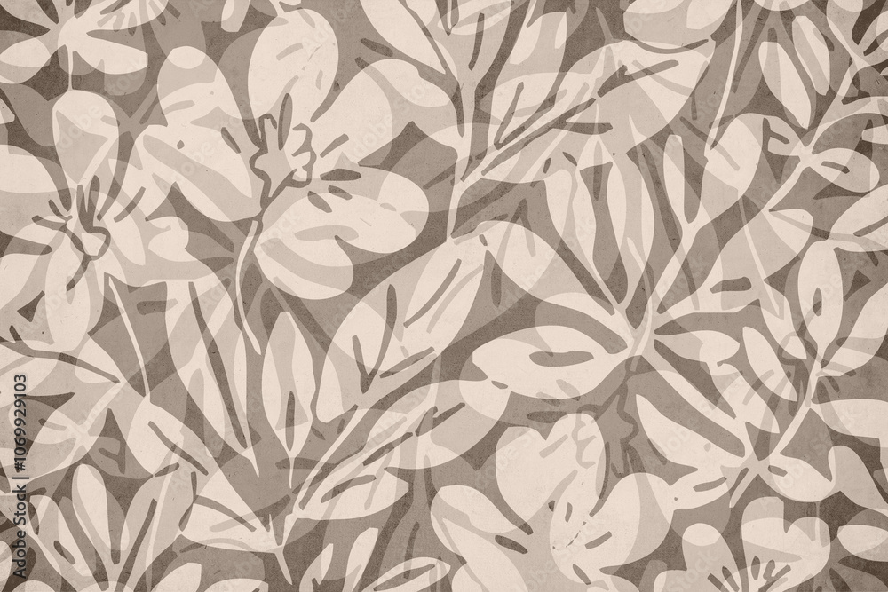 Botanical background. Abstract plant shapes. Minimalist illustration for printing on wall decorations. Botanical background. Abstract plant shapes. Minimalist illustration for printing on wall decorations.